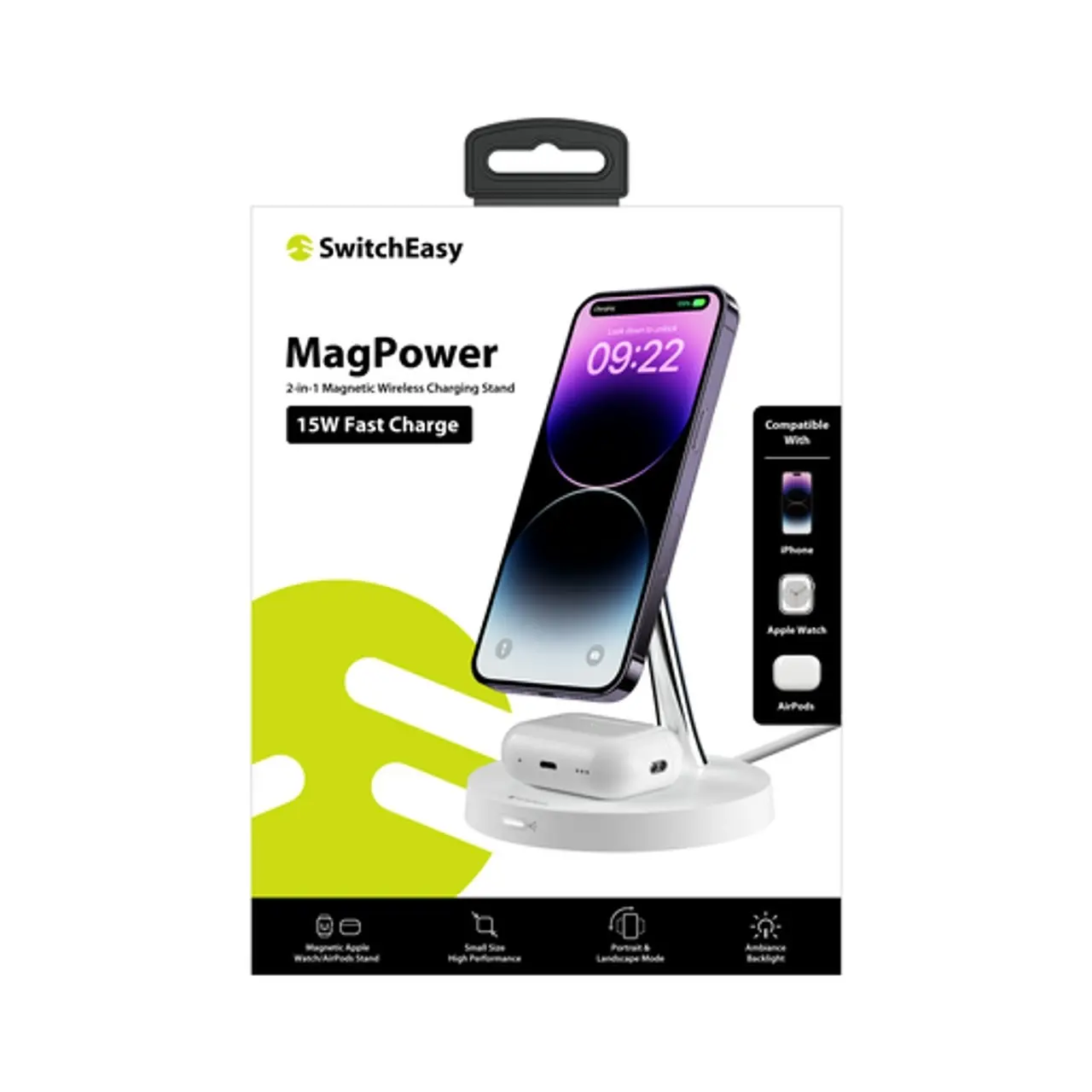 Switcheasy Magpower 2in1 Magnetic Wireless Charging Stand - White