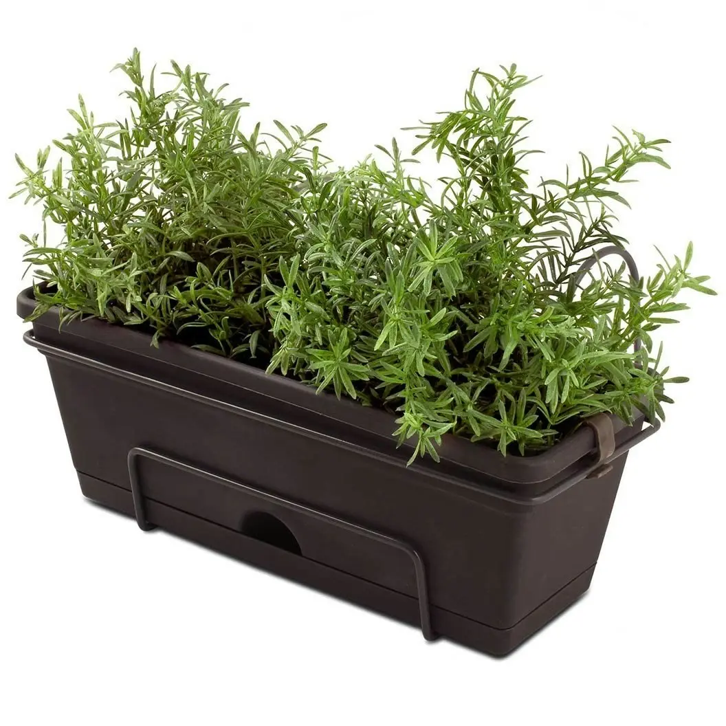 Jack Garden Up Herb Rail Planter Charcoal