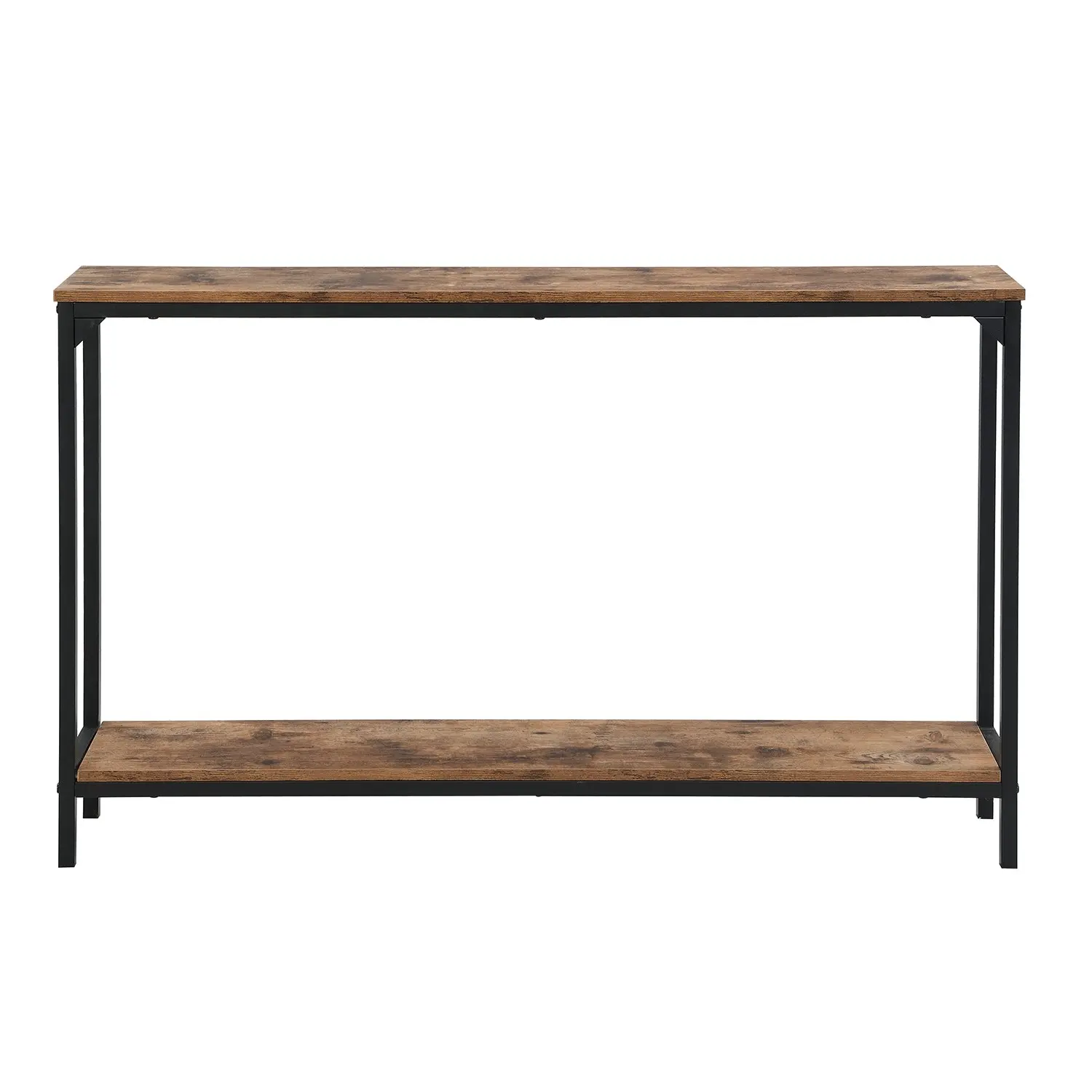 HLIVING Industrial Narrow Console Table, Skinny Entryway Sofa Table, Rustic Brown