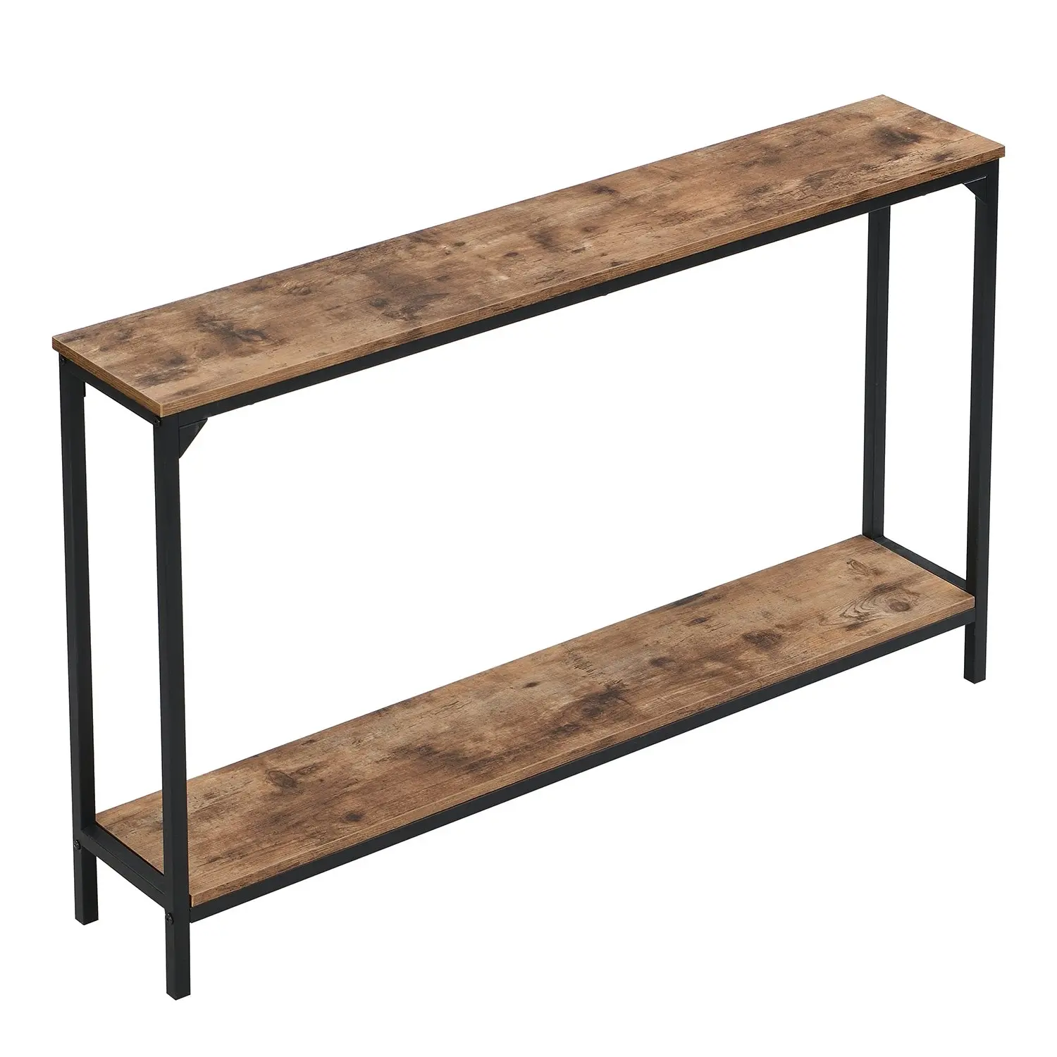 HLIVING Industrial Narrow Console Table, Skinny Entryway Sofa Table, Rustic Brown