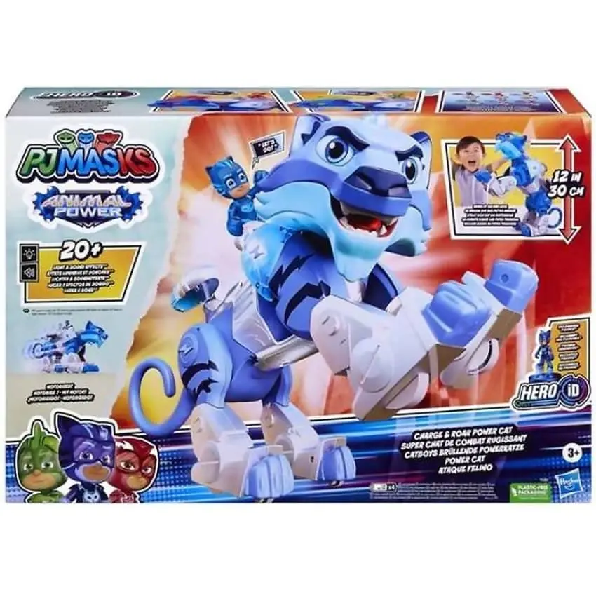 PJ Masks - Animal Power Charge And Roar Power Cat Preschool Toy Motorized Toy With 20+ Lights And Sounds 3 Years And Up