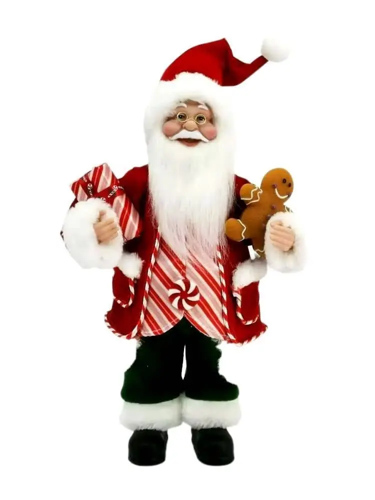 Cotton Candy - Xmas 30cm Standing Santa Candy Cane