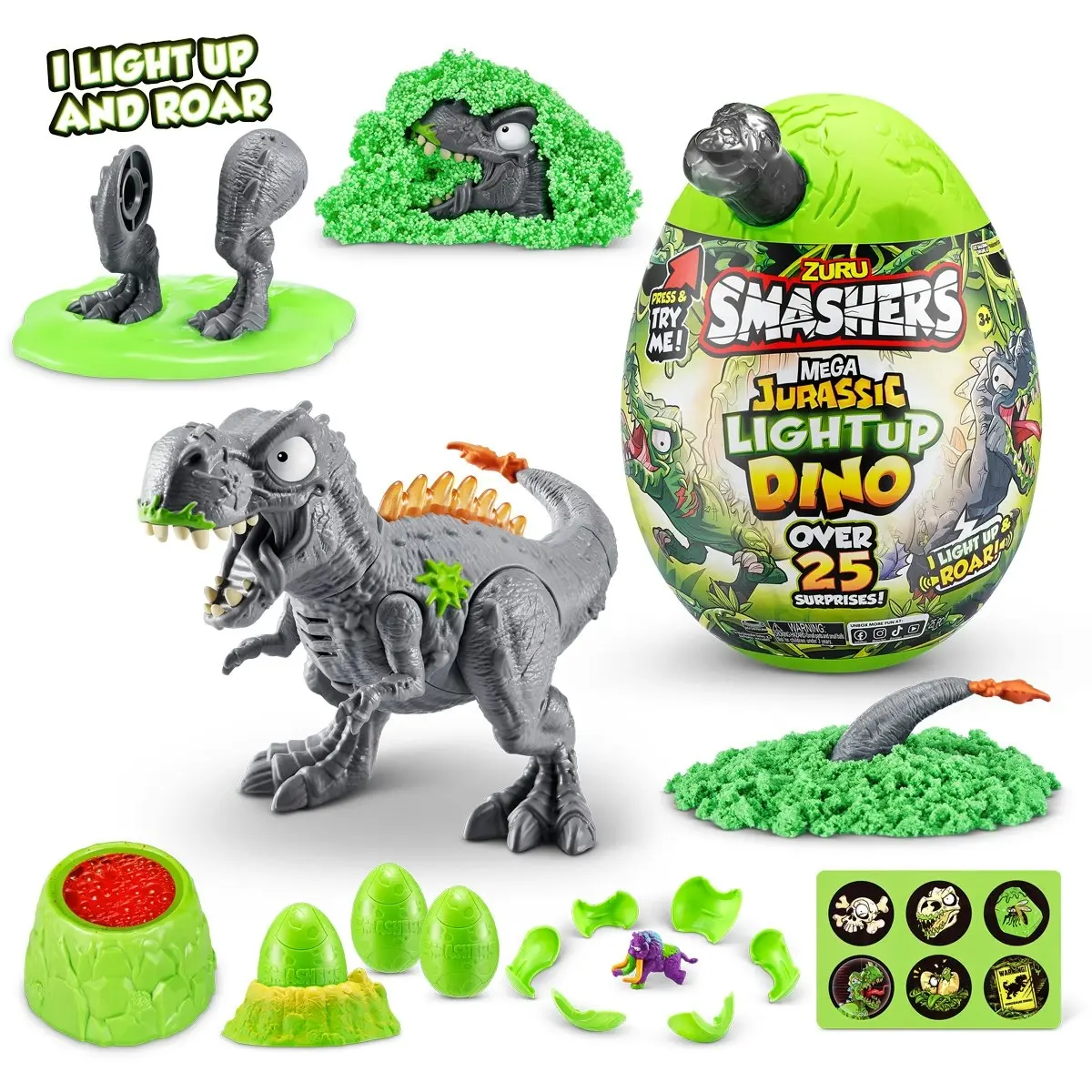 ZURU - Smashers Mega Jurassic Light Up Egg Surprise - Assorted Styles (chosen At Random)