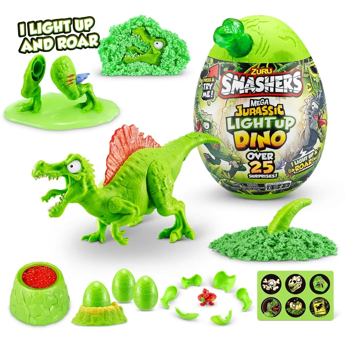 ZURU - Smashers Mega Jurassic Light Up Egg Surprise - Assorted Styles (chosen At Random)