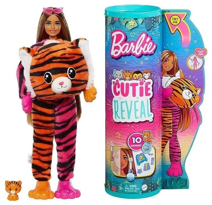 Barbie Cutie Reveal Chelsea Doll And Accessories Jungle Series Tiger-themed Small Doll Set