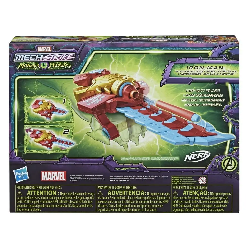 Marvel Avengers Mech Strike Monster Hunters Iron Man Monster Blast Blade Roleplay Hasbro