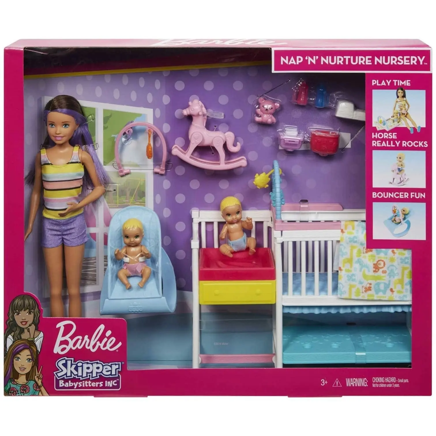 Barbie Skipper Babysitters Inc Nap N Nurture Nursery Dolls And Playset  Mattel