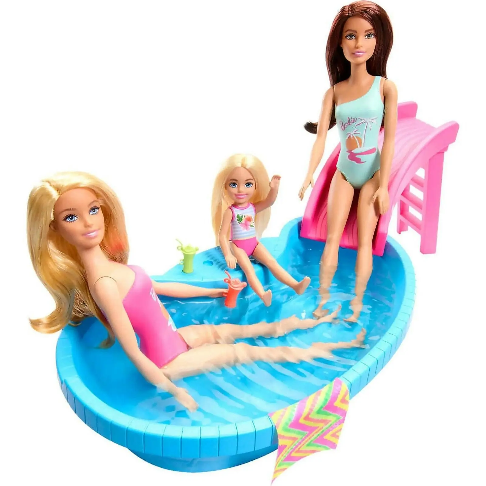 Barbie - Summer Pool With Doll - Mattel