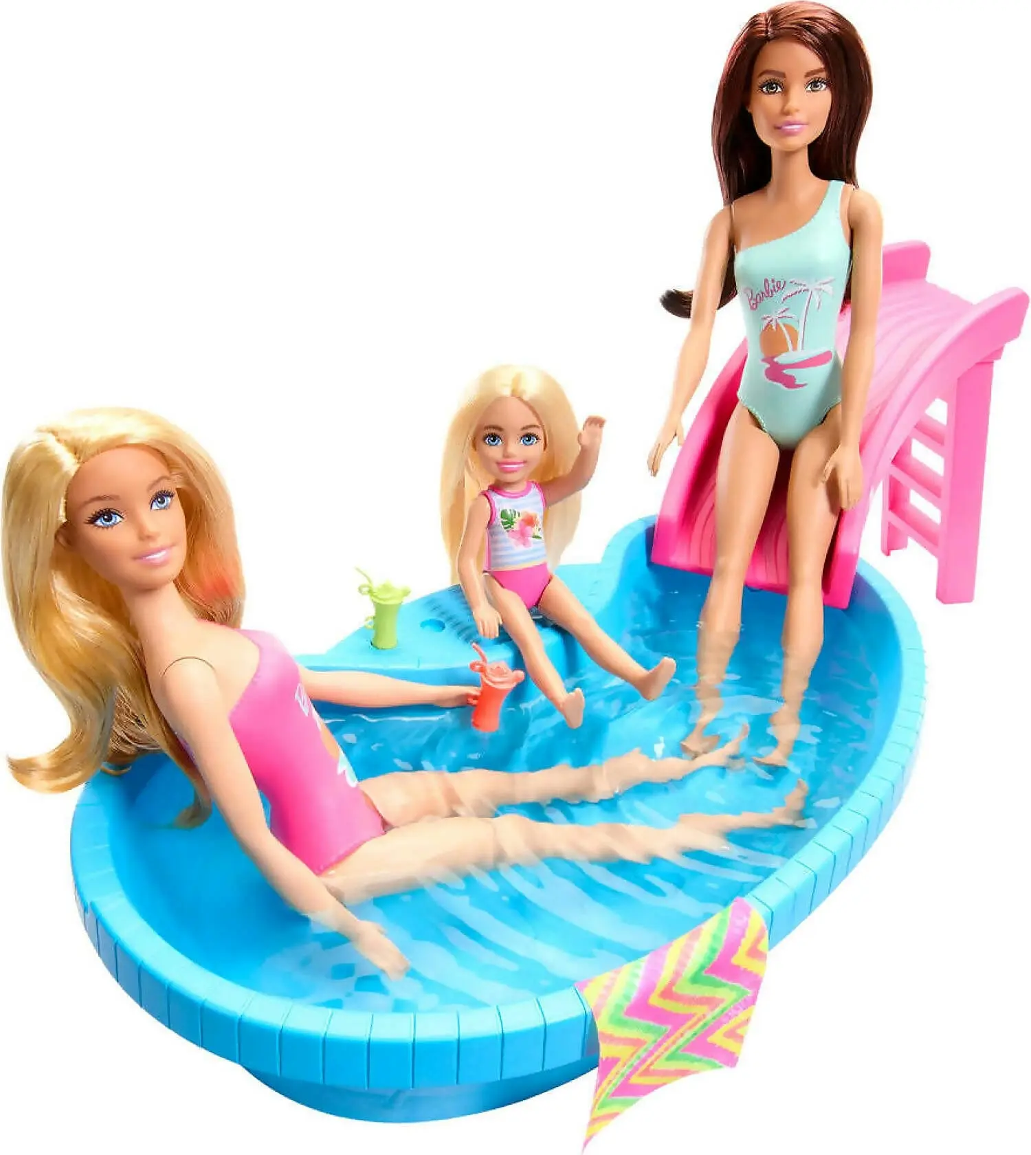 Barbie - Summer Pool With Doll - Mattel