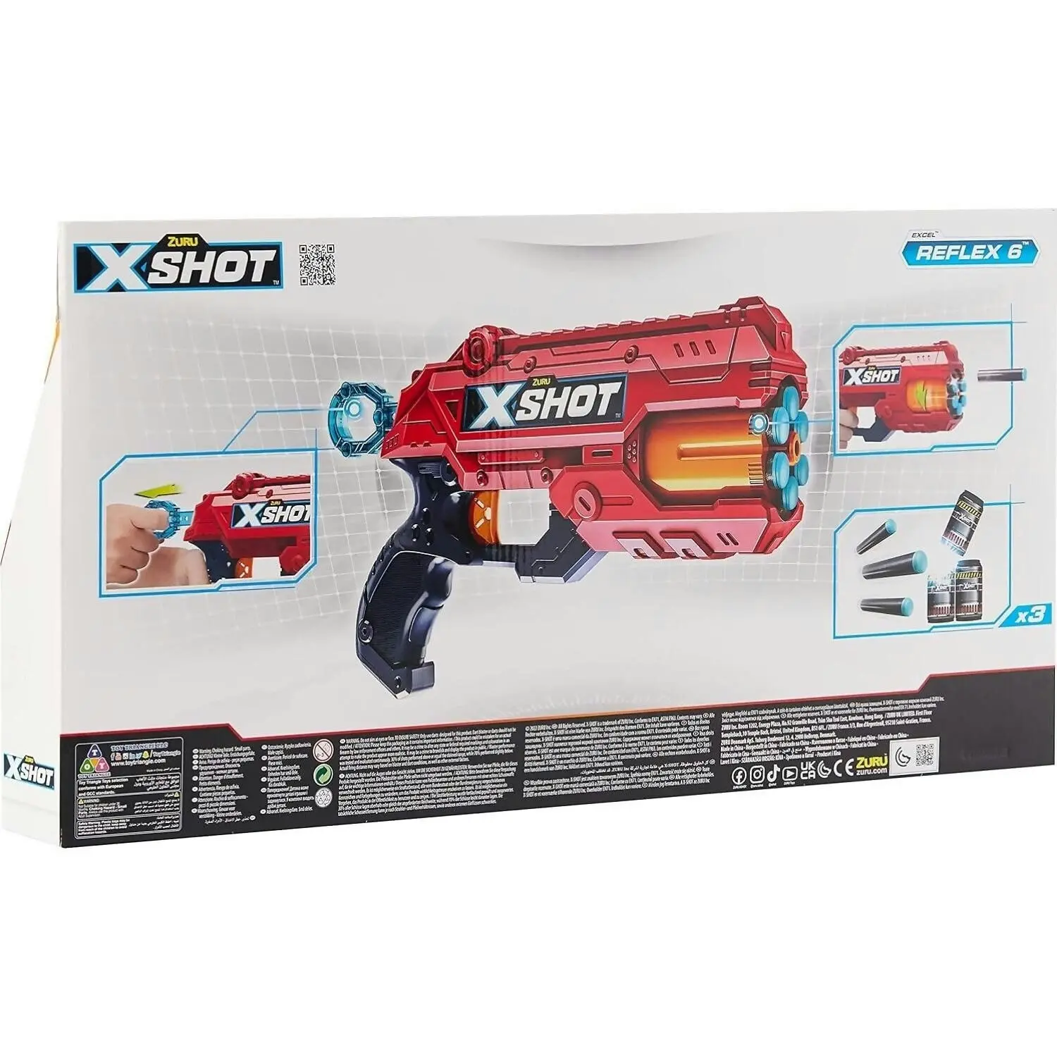 ZURU - Xshot Excel Reflex 6 Twin Pack With 16 Darts