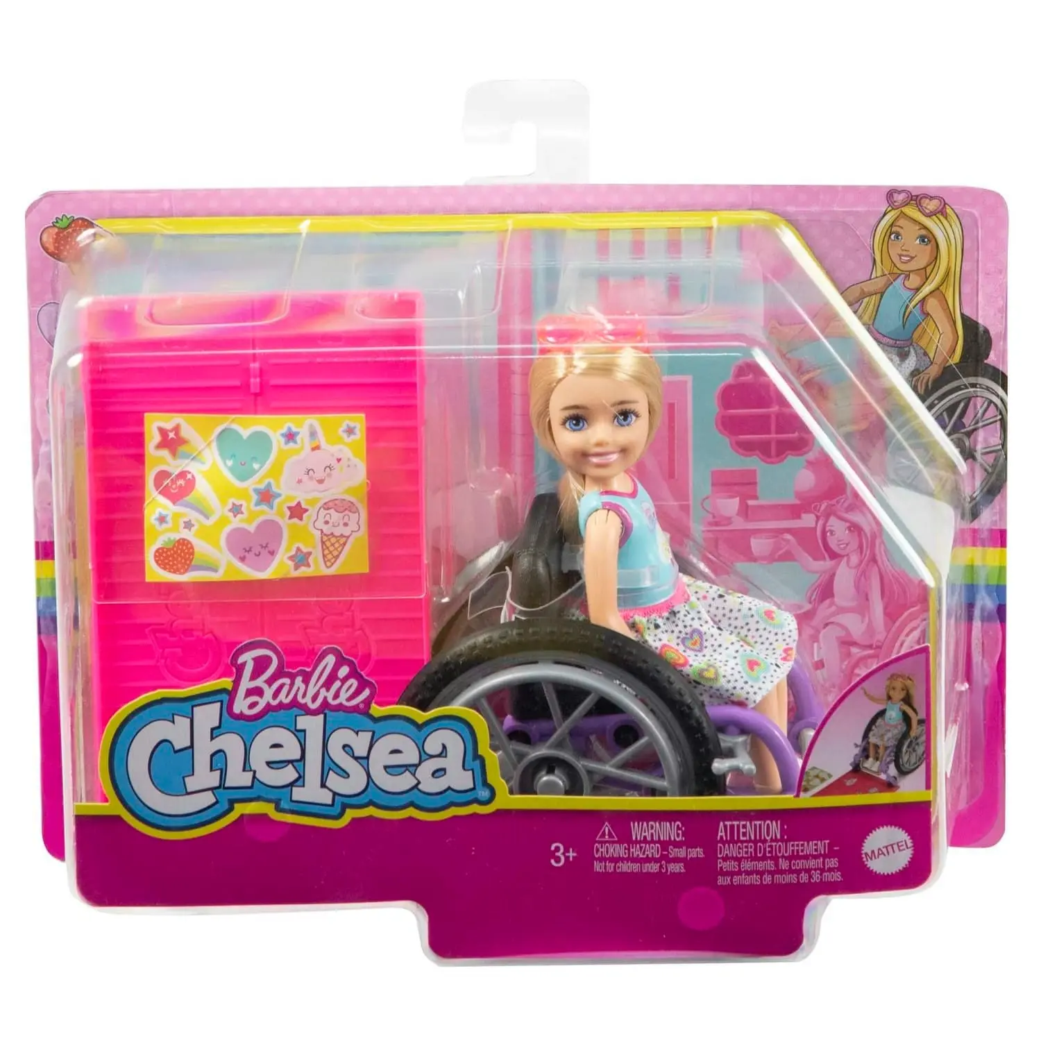 Barbie Chelsea Doll (blonde) & Wheelchair Toy For 3 Year Olds & Up