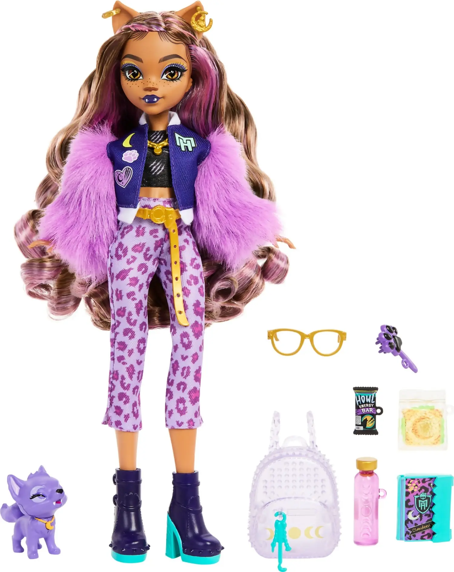 Monster High - Clawdeen Wolf Fashion Doll With Pet Dog Crescent And Accessories - Mattel