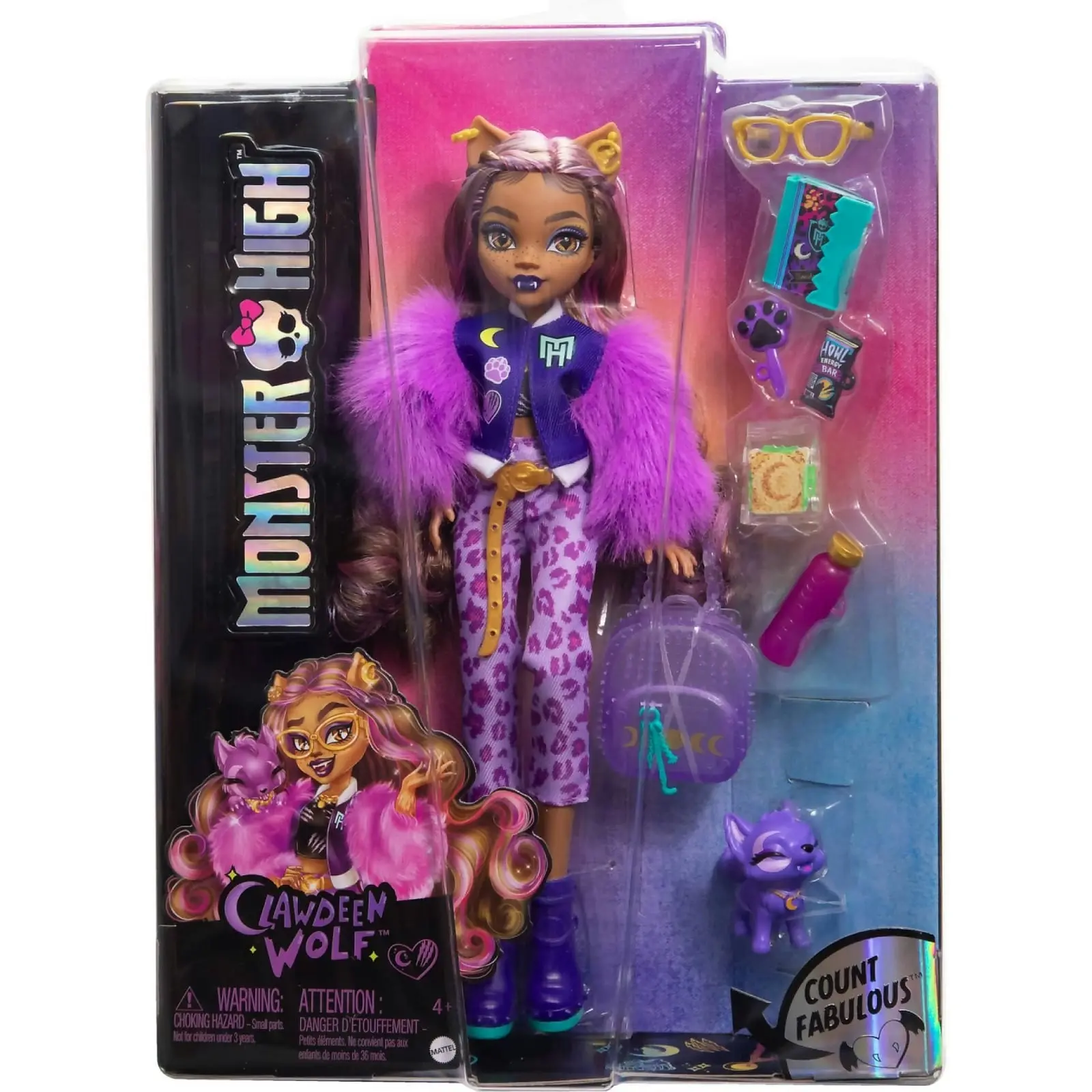 Monster High - Clawdeen Wolf Fashion Doll With Pet Dog Crescent And Accessories - Mattel