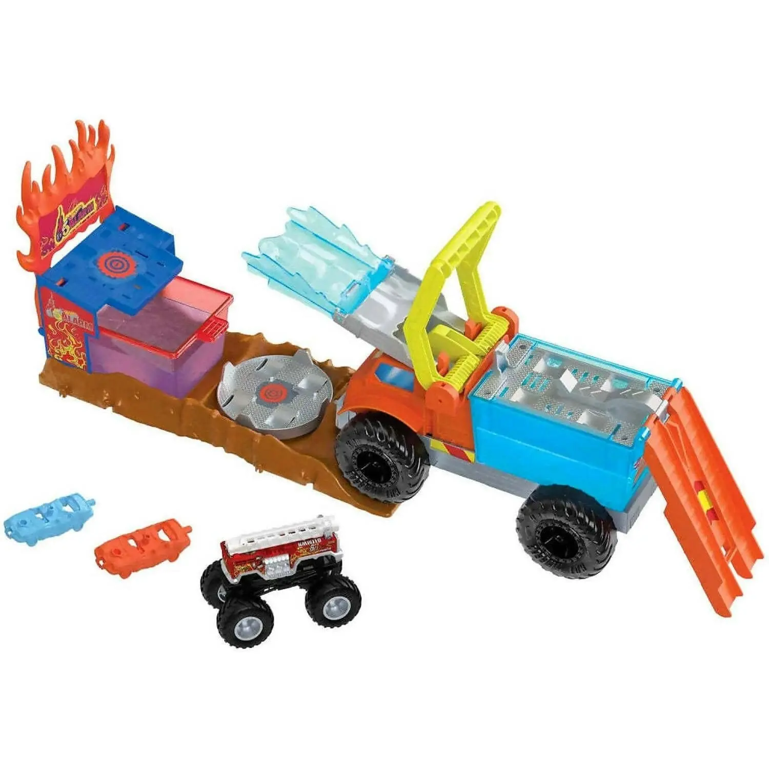 Hot Wheels - Monster Truck 5 Alarm Color Shifter Water Blast Arena - Mattel