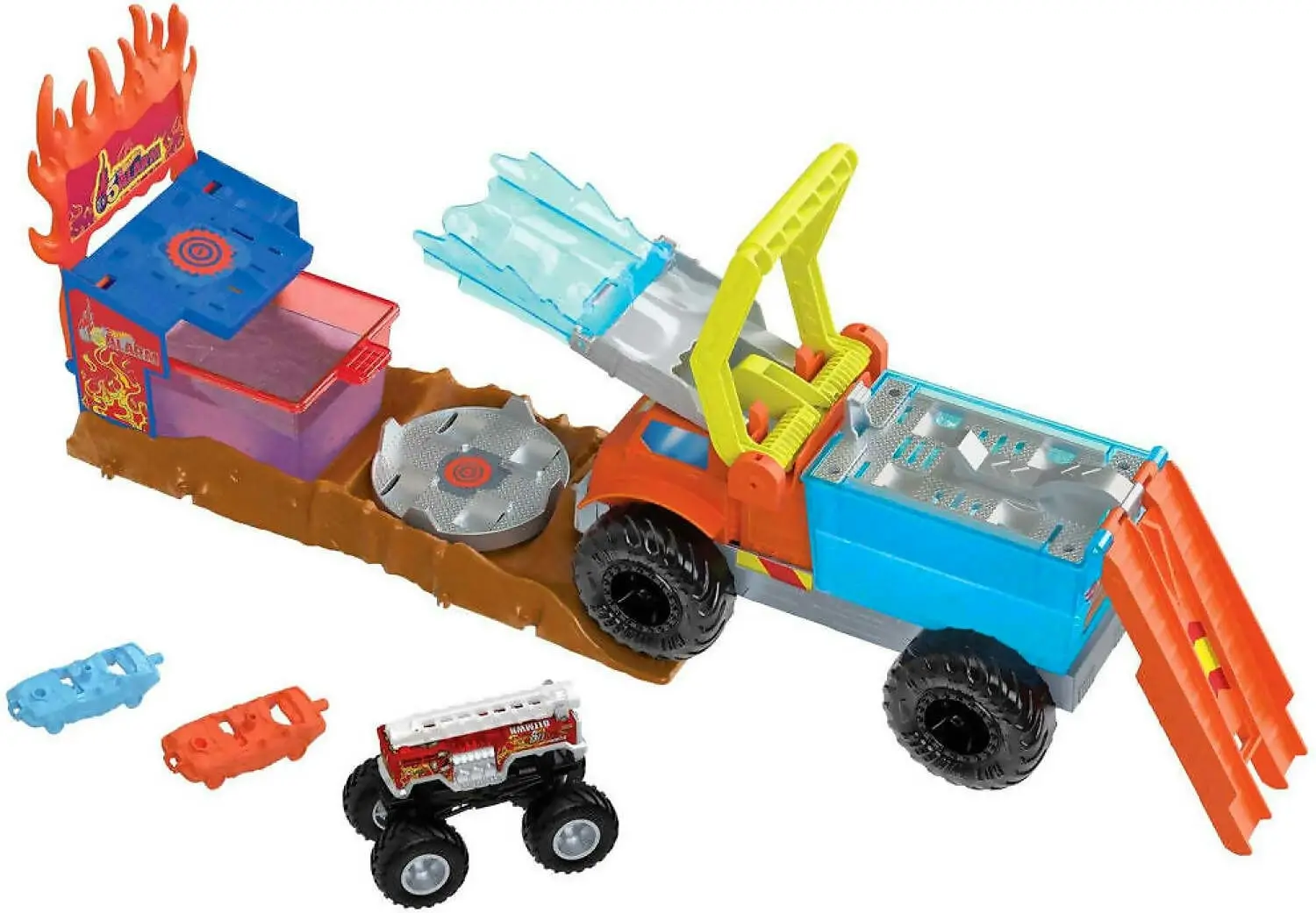 Hot Wheels - Monster Truck 5 Alarm Color Shifter Water Blast Arena - Mattel