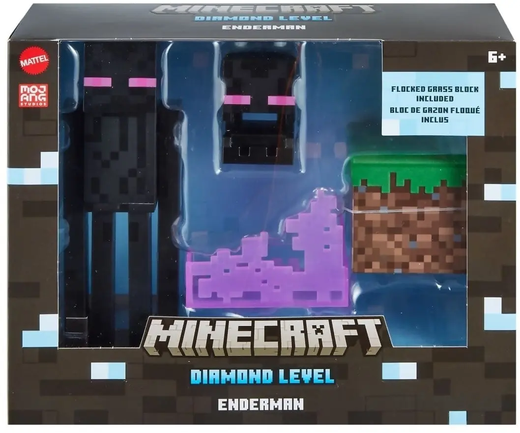 Minecraft - Diamond Enderman Action Figure With Accessories 5.5-inch Toy Collectible - Mattel