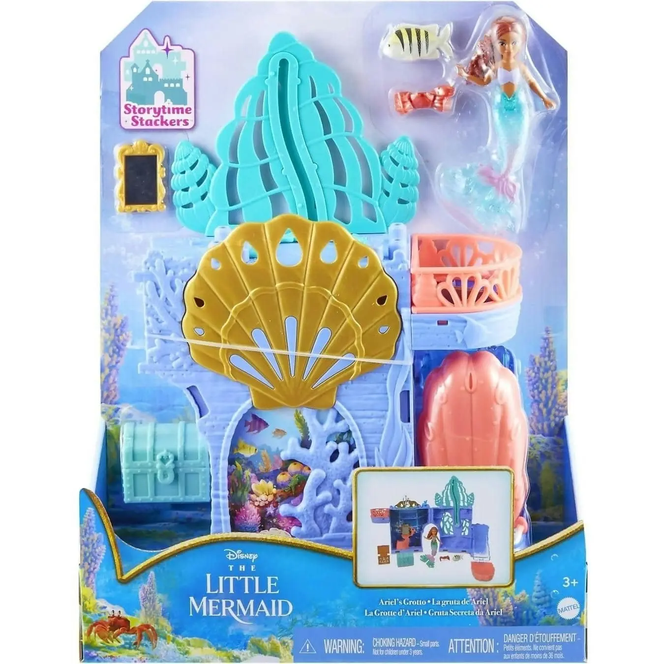 Disney - The Little Mermaid - Storytime Stackers Ariel's Grotto Playset And 10 Accessories - Mattel