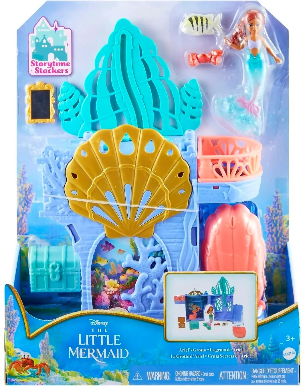 Disney - The Little Mermaid - Storytime Stackers Ariel's Grotto Playset And 10 Accessories - Mattel