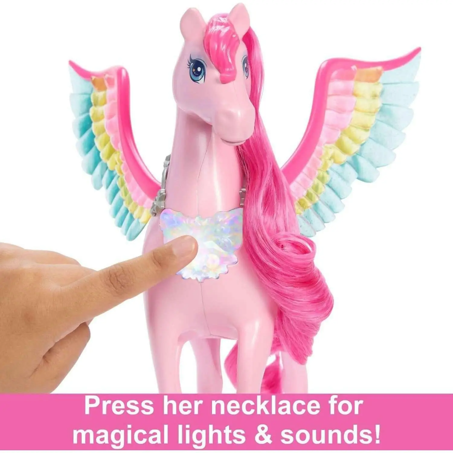 Barbie - A Touch Of Magic Pink Pegasus With Puppy Winged Horse Toys With Lights And Sounds - Mattel