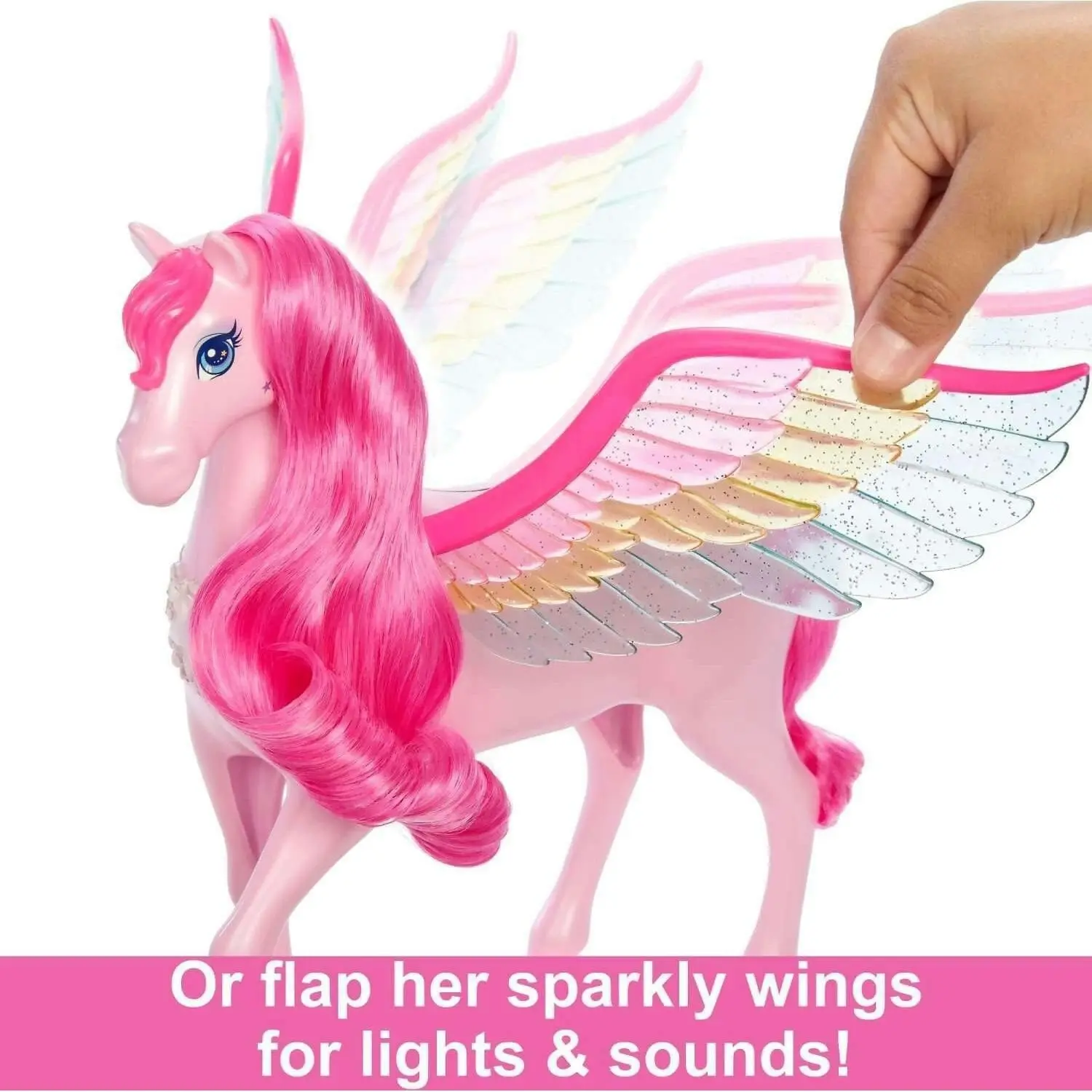 Barbie - A Touch Of Magic Pink Pegasus With Puppy Winged Horse Toys With Lights And Sounds - Mattel