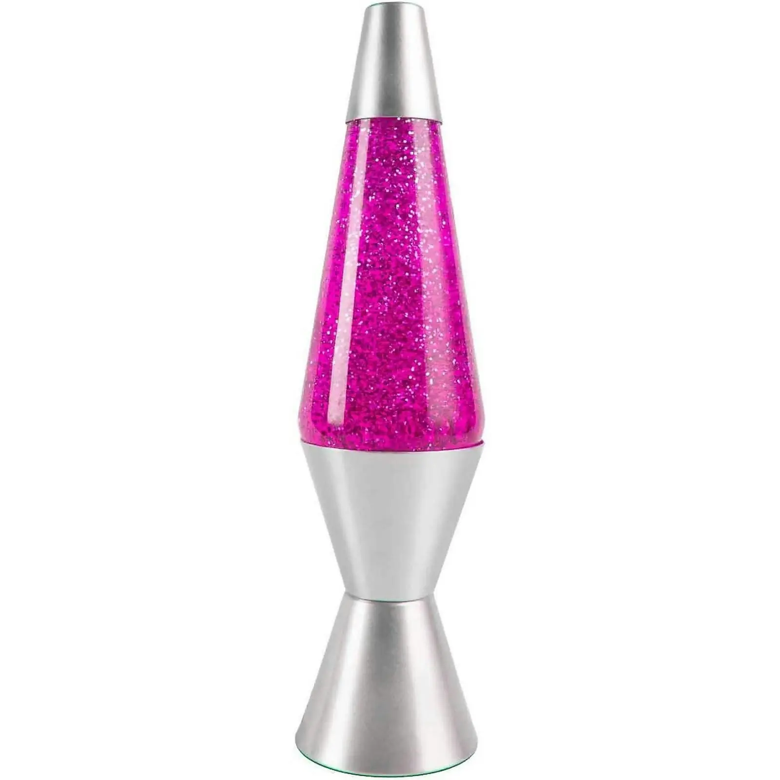 LANDMARK - Liquid Lava Lamp Pink/pink Glitter Silver Base 37cm