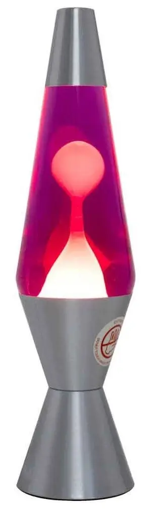 LANDMARK - Liquid Lava Lamp Retro Purple/white Wax Silver Base 37cm