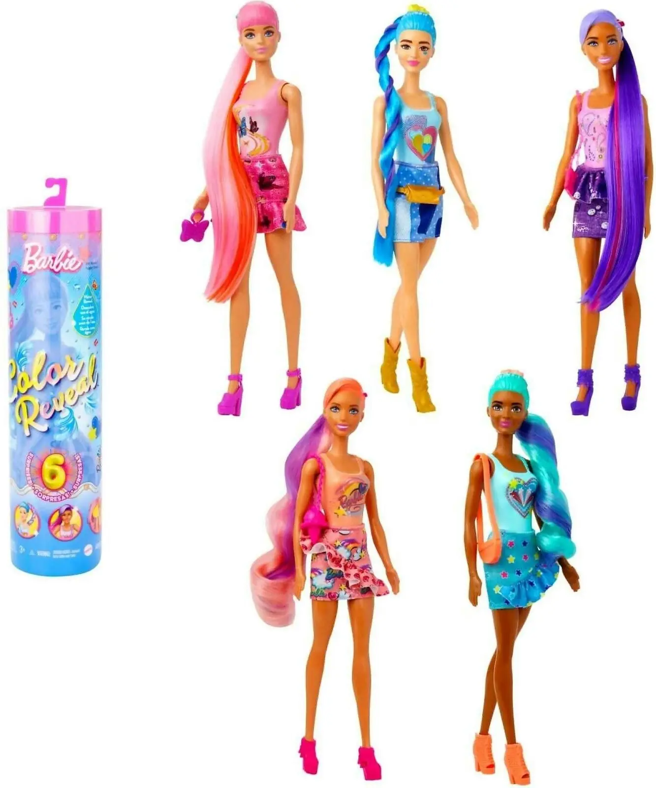 Barbie - Barbie Color Reveal Doll With 6 Surprises Totally Denim Series - Mattel