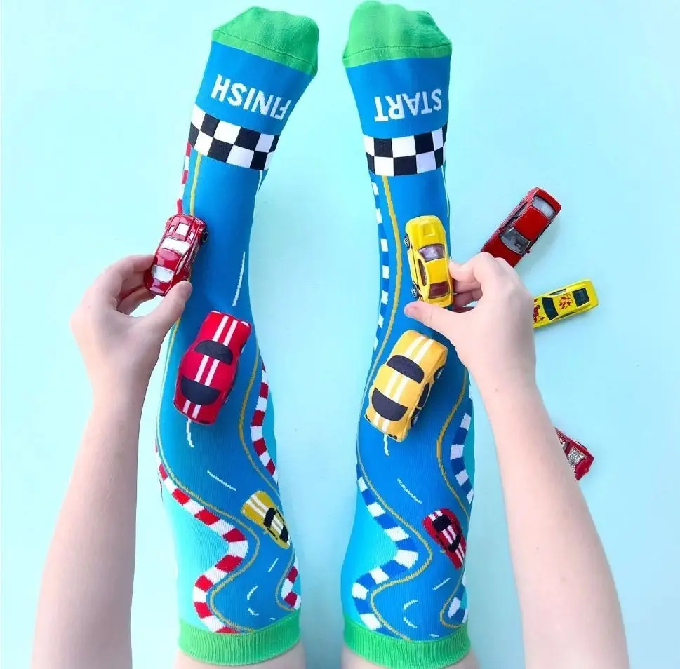 MADMIA - Racing Cars Socks Kids & Adults Age 6y+