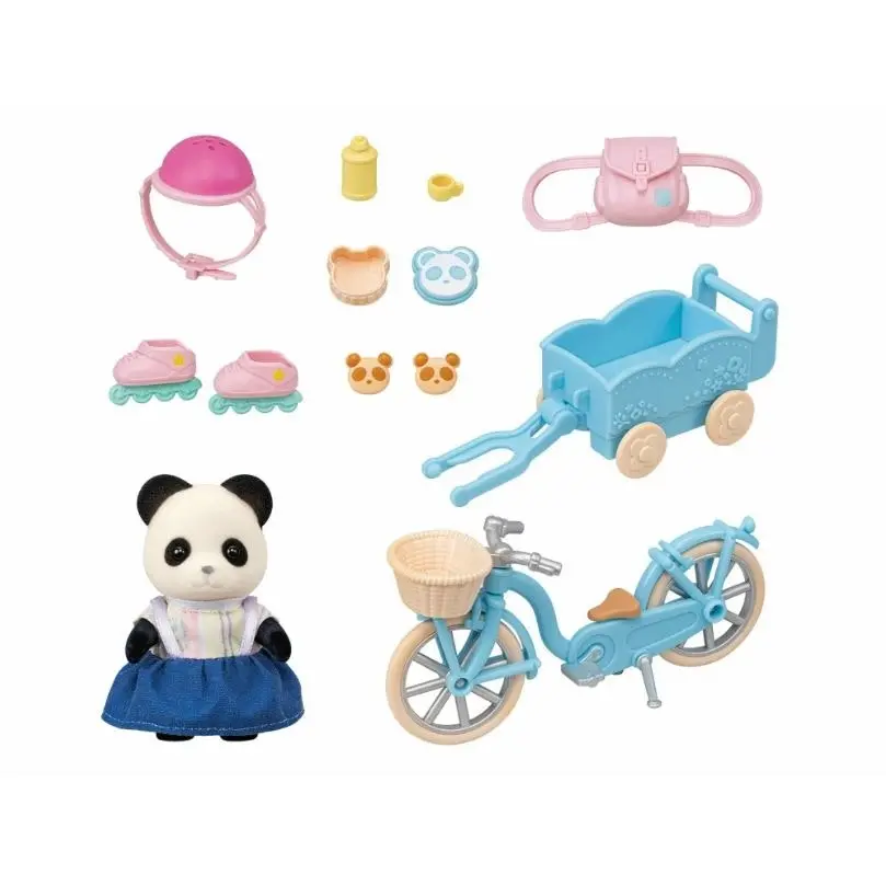 Sylvanian Families - Cycle & Skate Playset - Panda Girl Animal Doll Playset