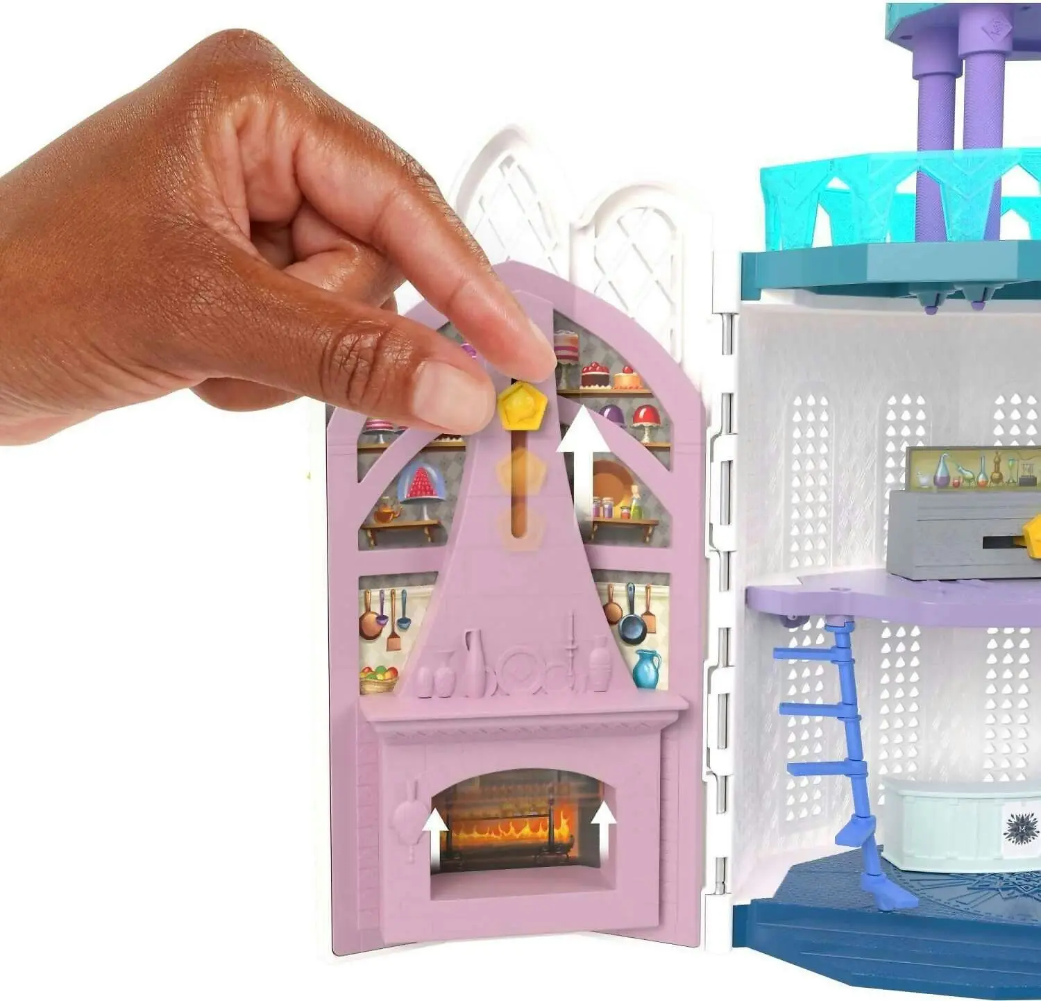 Disney Wish - Rosas Castle Dollhouse Playset With 2 Posable Mini Dolls Star Figure 20 Accessories Light-up Projection Dome & More - Mattel