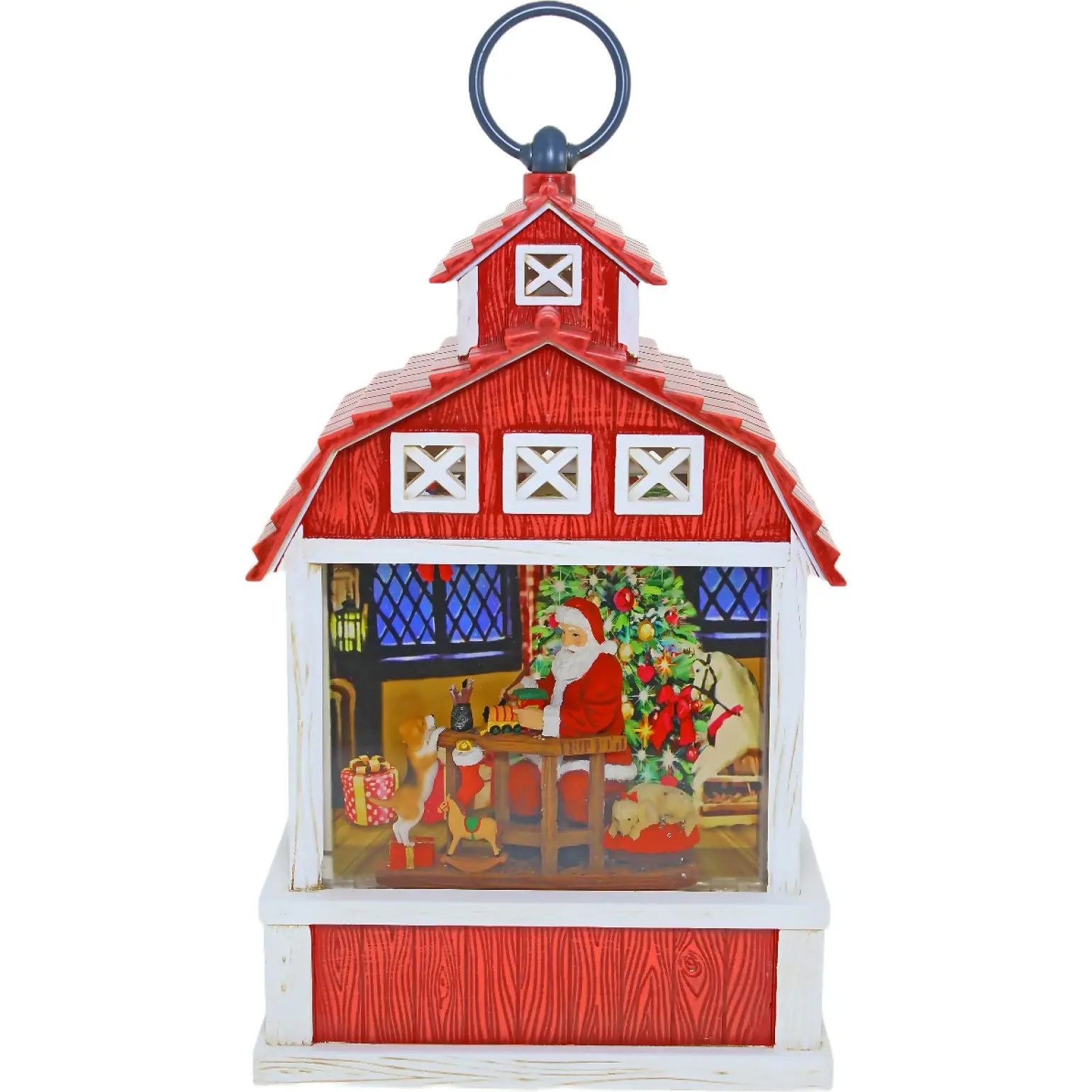 Cotton Candy - Xmas Barn Lantern - Santas Workshop