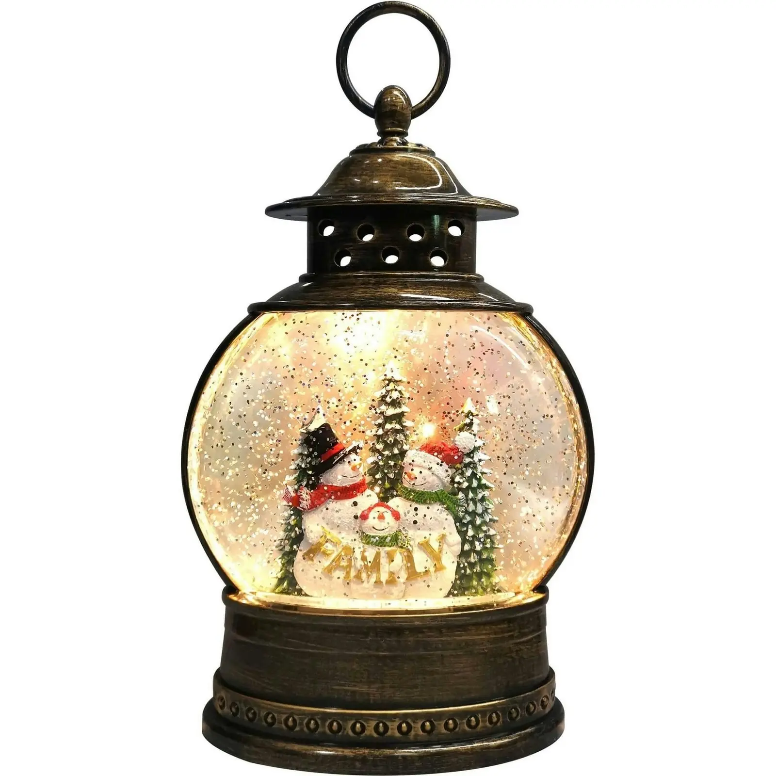 Cotton Candy - Xmas Round Lantern Snowman Family