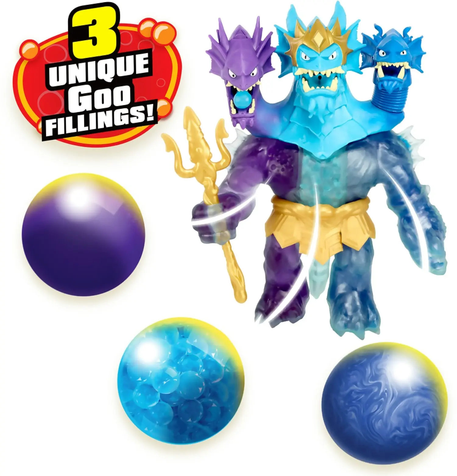 Heroes Of Goo Jit Zu -deep Goo Sea S9 Triple Goo Pack King Hydra