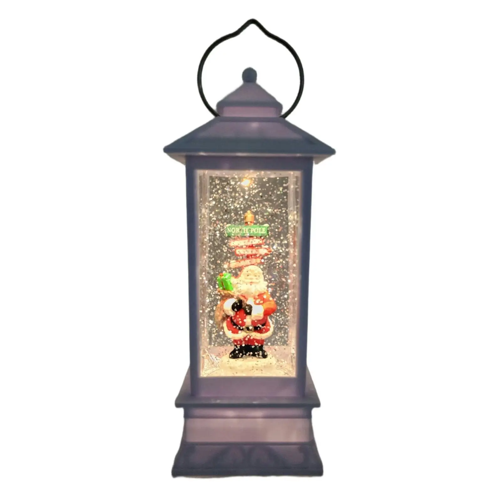 Cotton Candy - Xmas Santa Sign Post Lantern 25cm