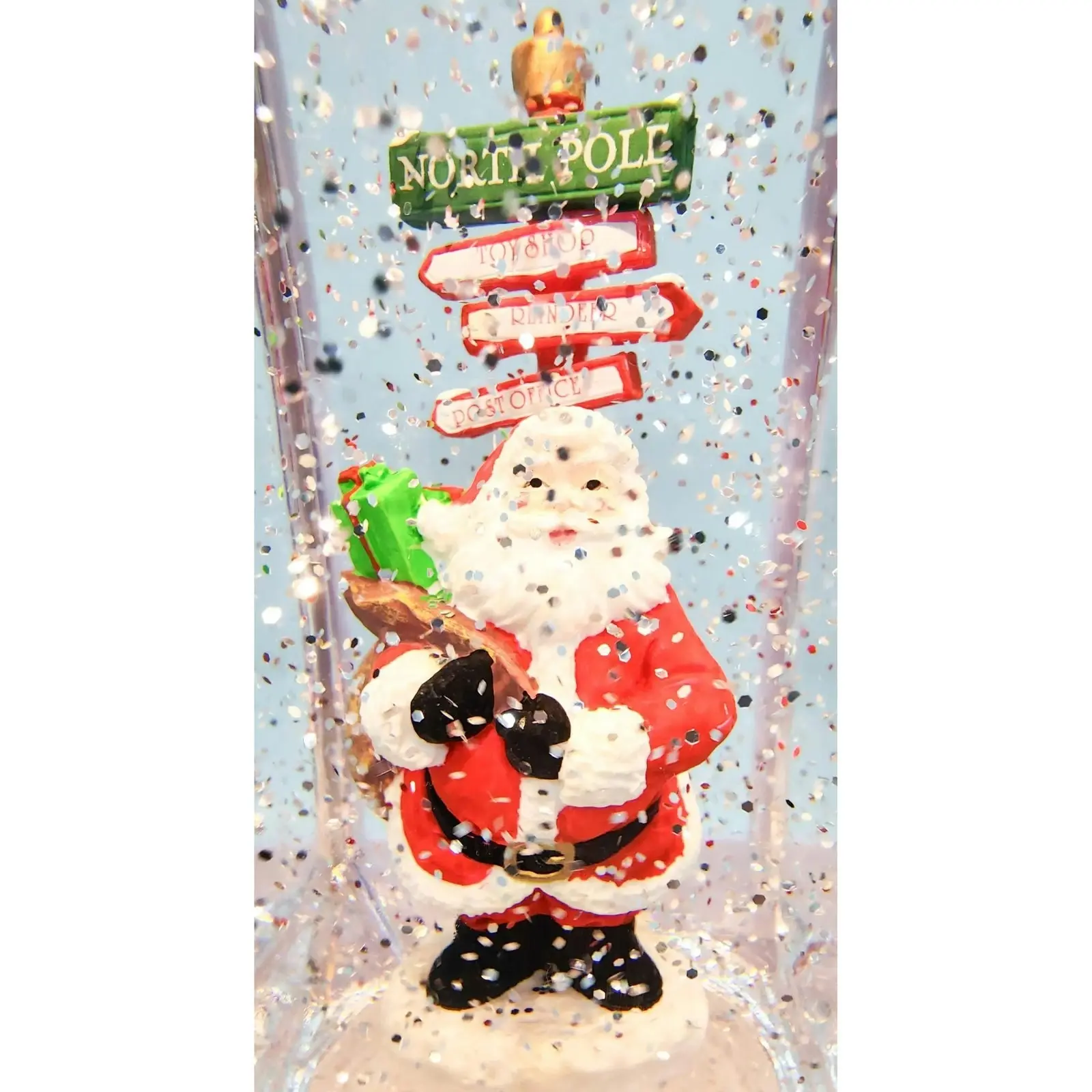 Cotton Candy - Xmas Santa Sign Post Lantern 25cm