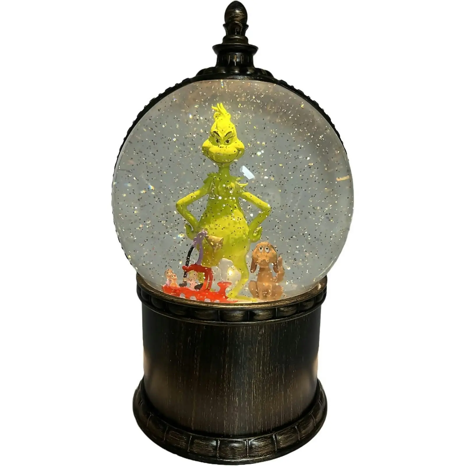 Cotton Candy - Xmas Grinch Snowglobe With Max And Train - Dr. Seuss