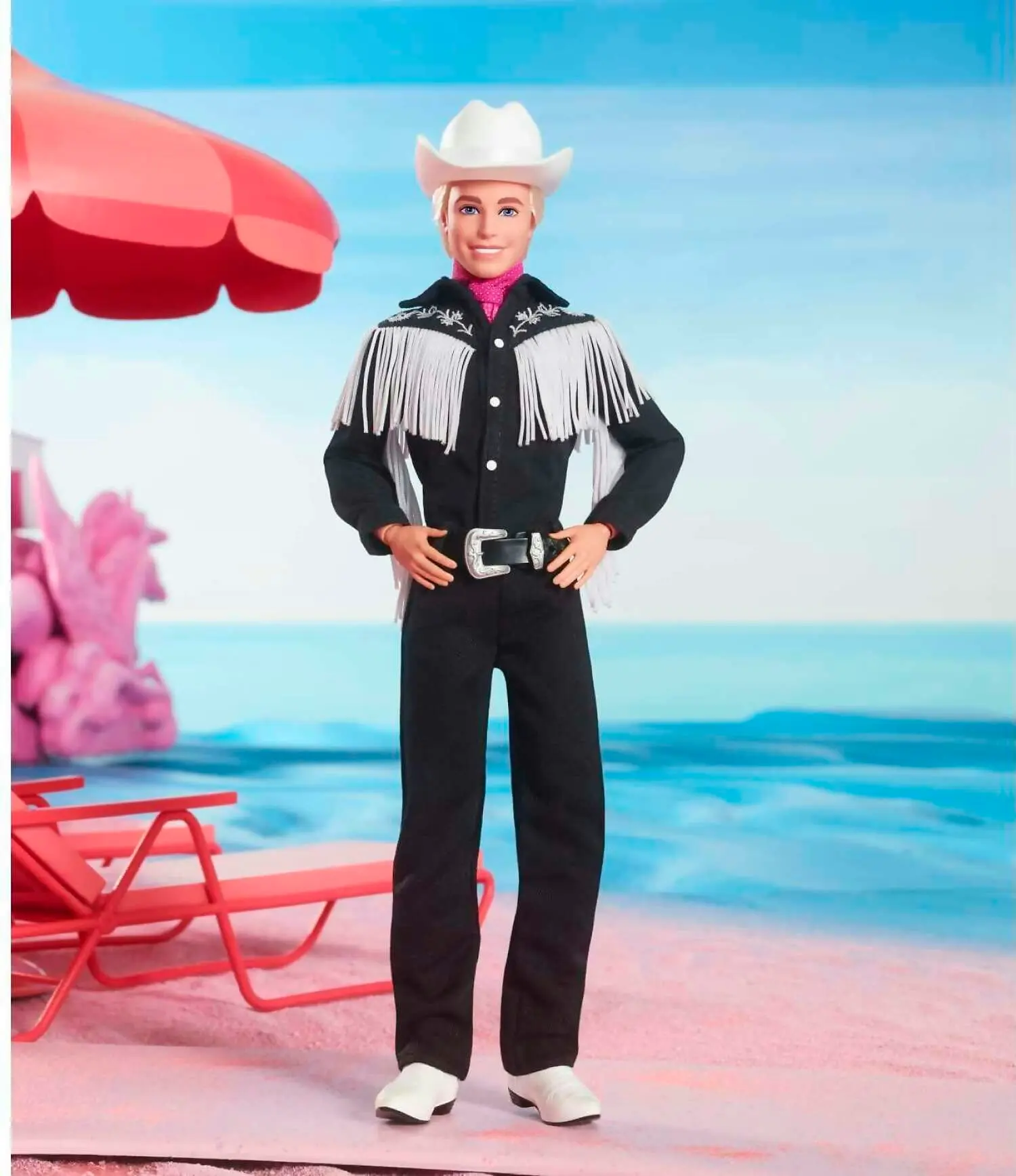 Barbie - The Movie Collectible Ken Doll Wearing Black And White Western Outfit - Mattel