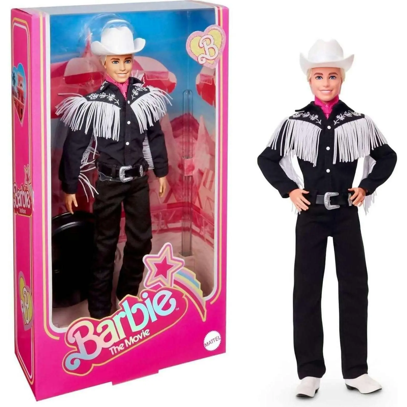 Barbie - The Movie Collectible Ken Doll Wearing Black And White Western Outfit - Mattel