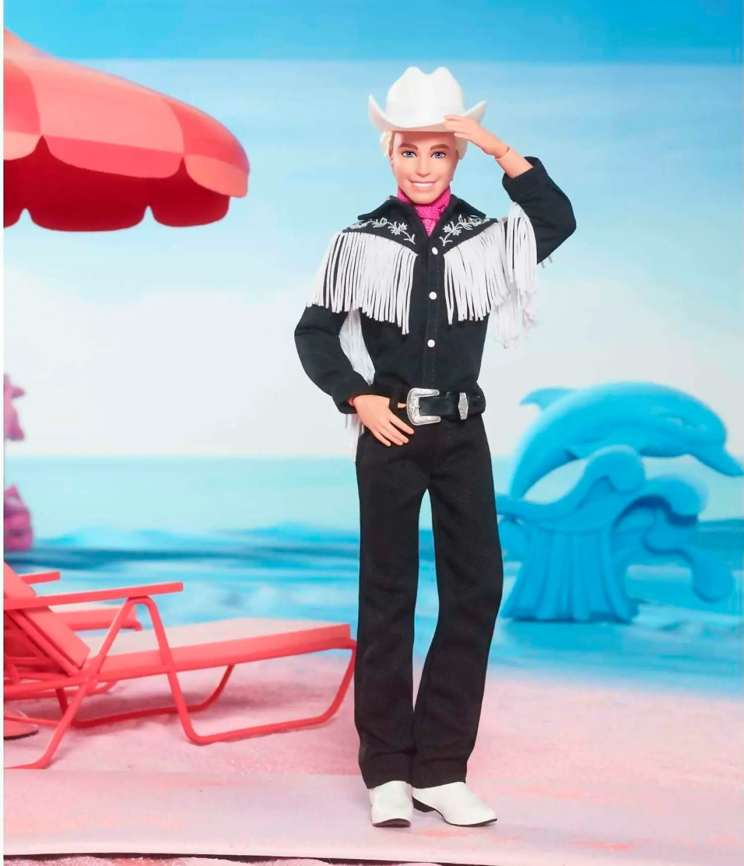 Barbie - The Movie Collectible Ken Doll Wearing Black And White Western Outfit - Mattel