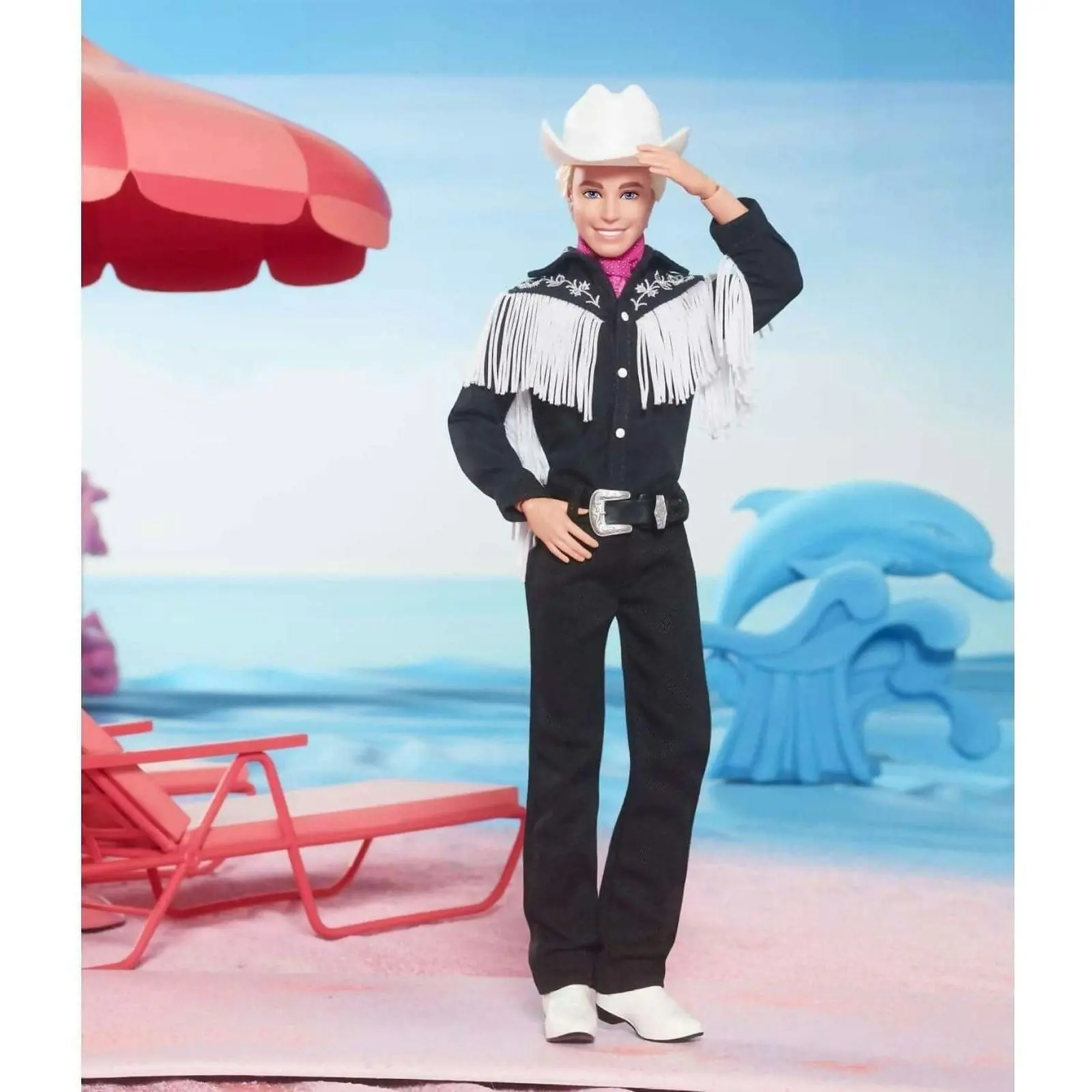 Barbie - The Movie Collectible Ken Doll Wearing Black And White Western Outfit - Mattel