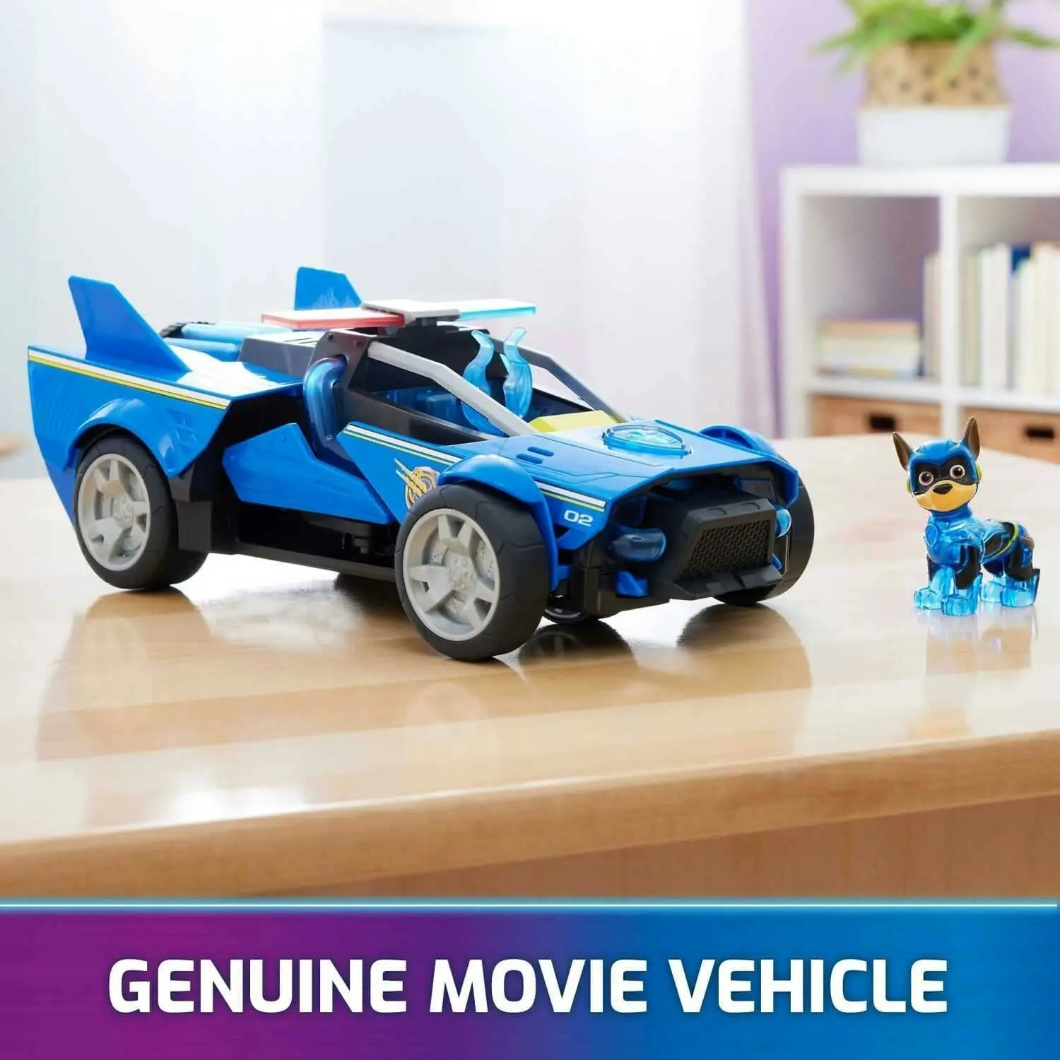 Paw Patrol - The Mighty Movie Chase’s Mighty Transforming Cruiser with Action Figure Lights And Sounds - Spin Master