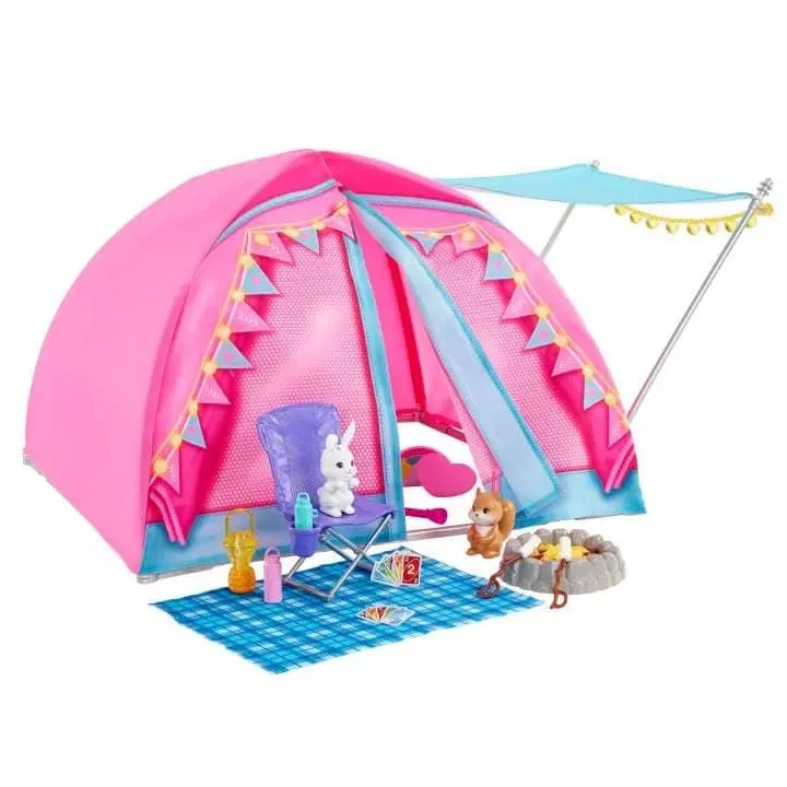 Barbie It Takes Two Camping Playset With Tent 2 Barbie Dolls & Accessories