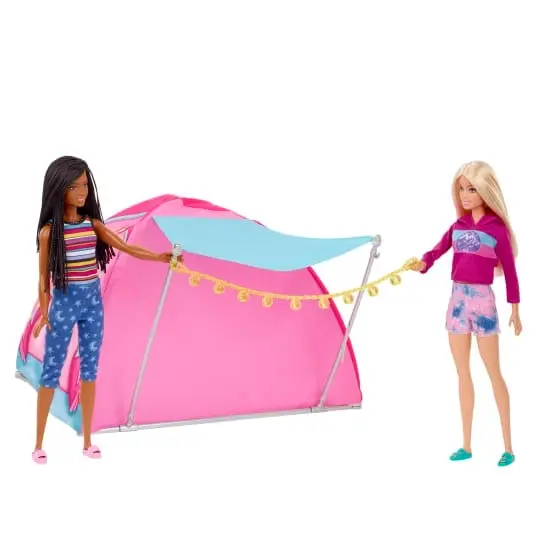 Barbie It Takes Two Camping Playset With Tent 2 Barbie Dolls & Accessories