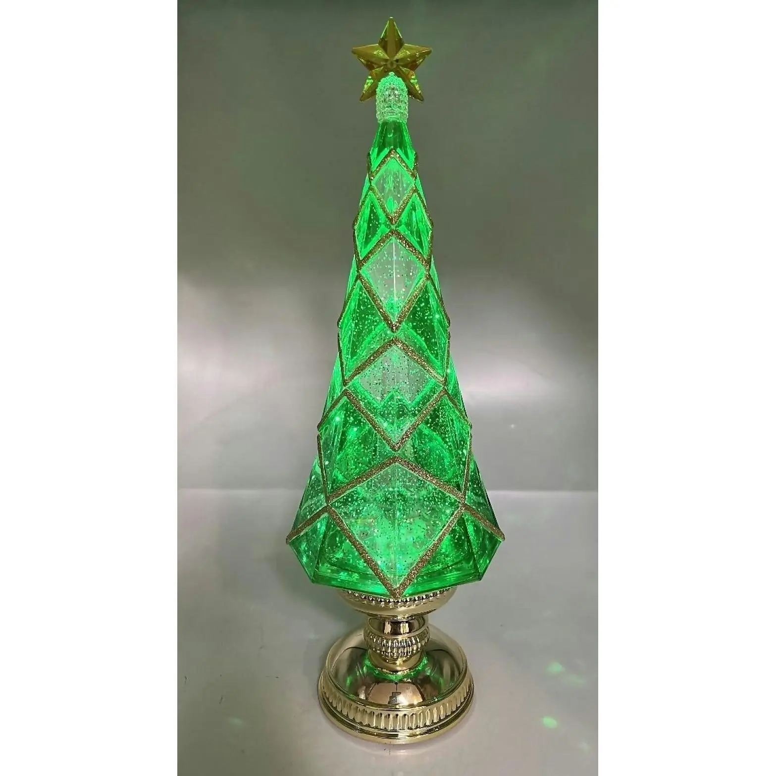 Cotton Candy - Xmas Green/gold Trim Christmas Tree Large