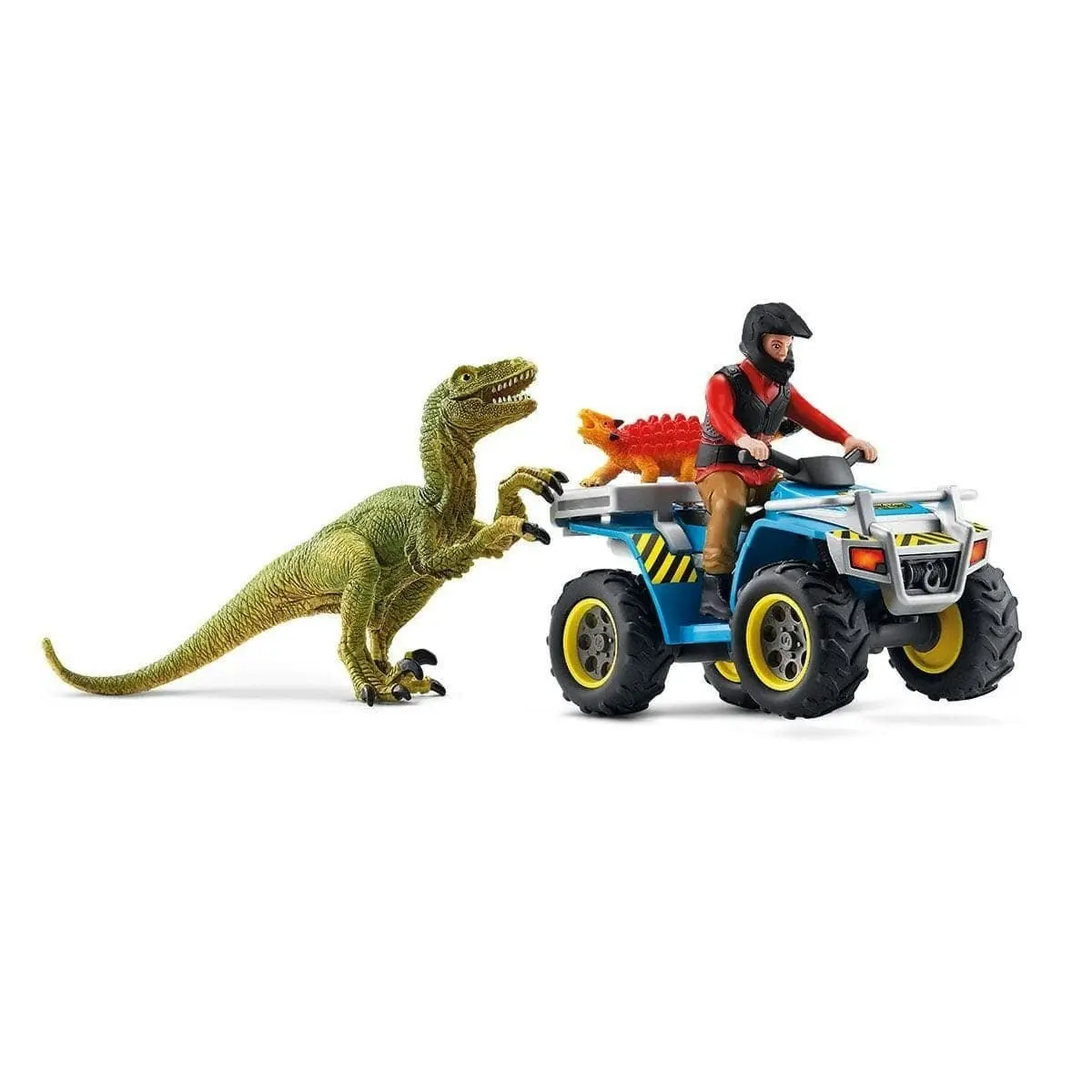 Schleich - Quad Escape From Velociraptor  Dinosaur Figurine Animal Playset