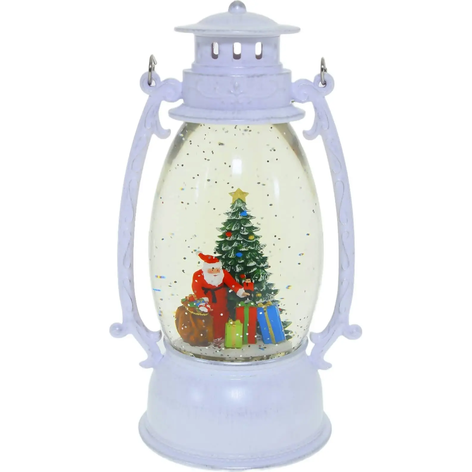 Cotton Candy - Xmas Santa And Christmas Tree White Oval Lantern