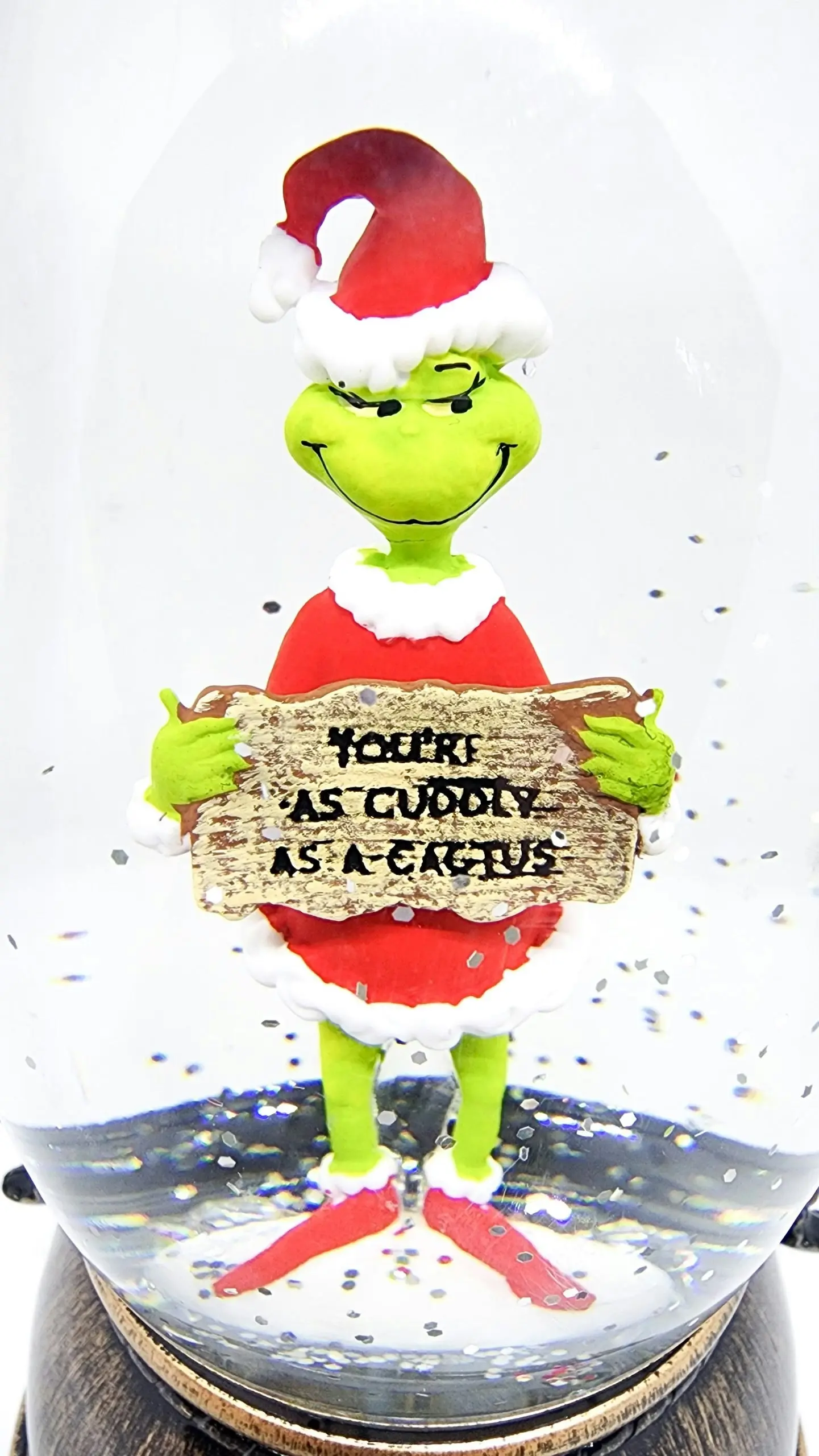 Cotton Candy - Xmas Dr. Seuss Grinch ‘ You’re Cuddly As A Cactus ’ Brass Lantern