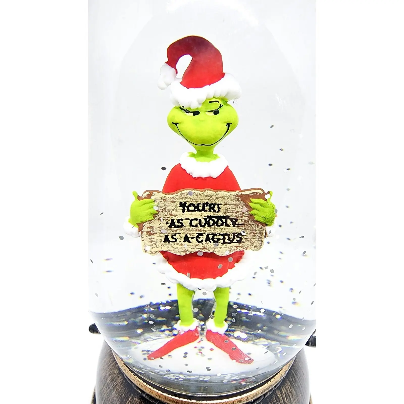 Cotton Candy - Xmas Dr. Seuss Grinch ‘ You’re Cuddly As A Cactus ’ Brass Lantern