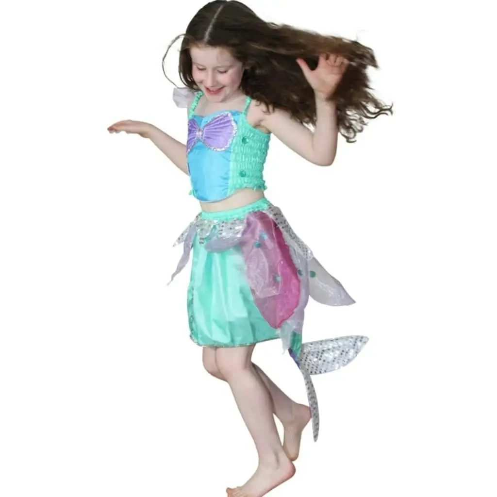 Fairy Girls - Costume Pearl Mermaid 2 Piece Set Green Small - Fg