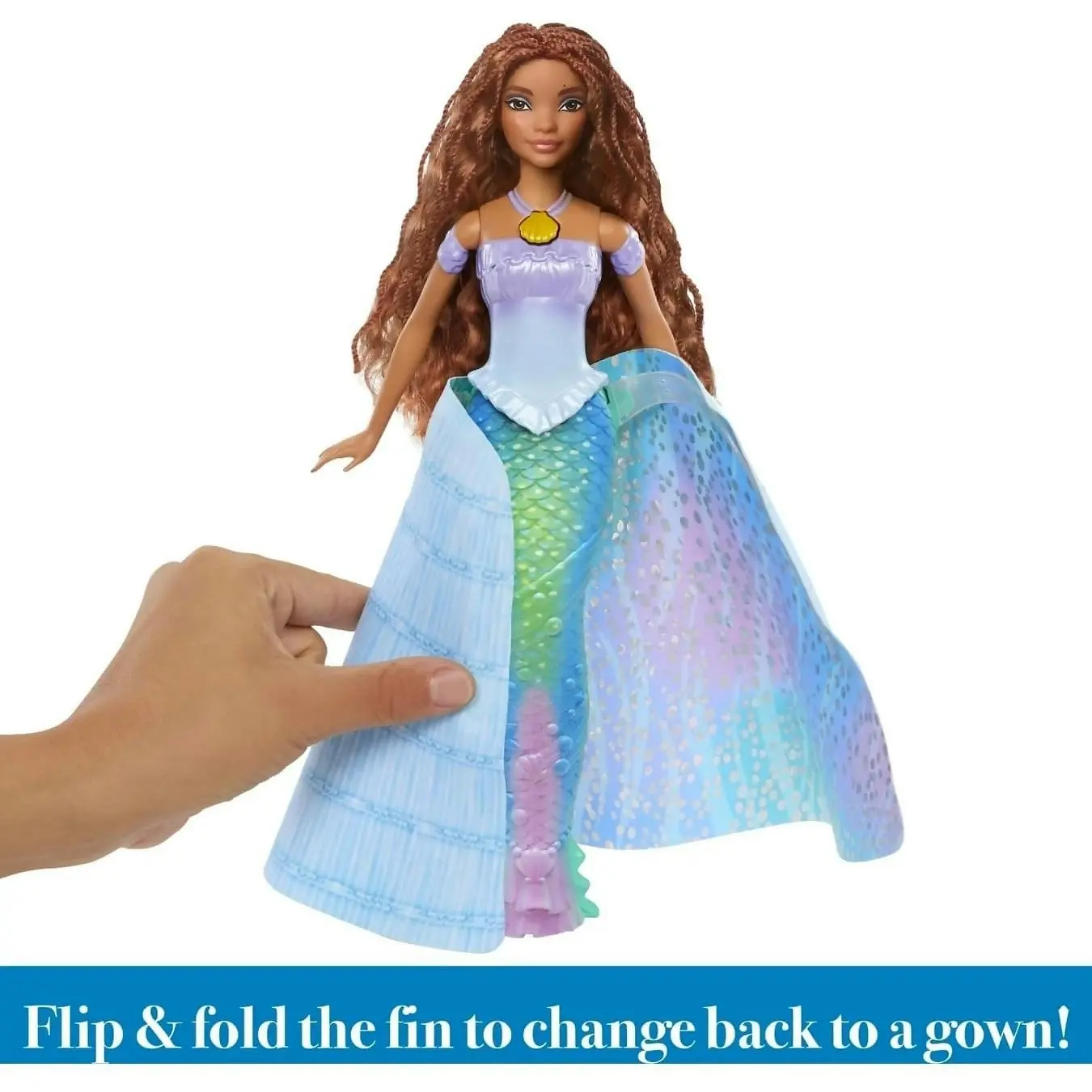 Disney - The Little Mermaid - Transforming Ariel Fashion Doll Switch From Human To Mermaid - Mattel